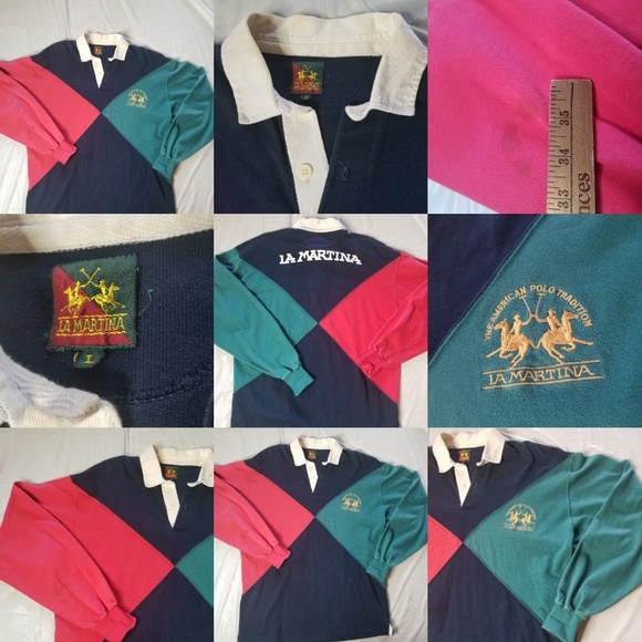 la Martina Other - Vintage Original Martina Italy Polo colorblock Lrg